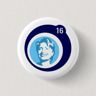 hillary clinton blue bubble 3 cm round badge