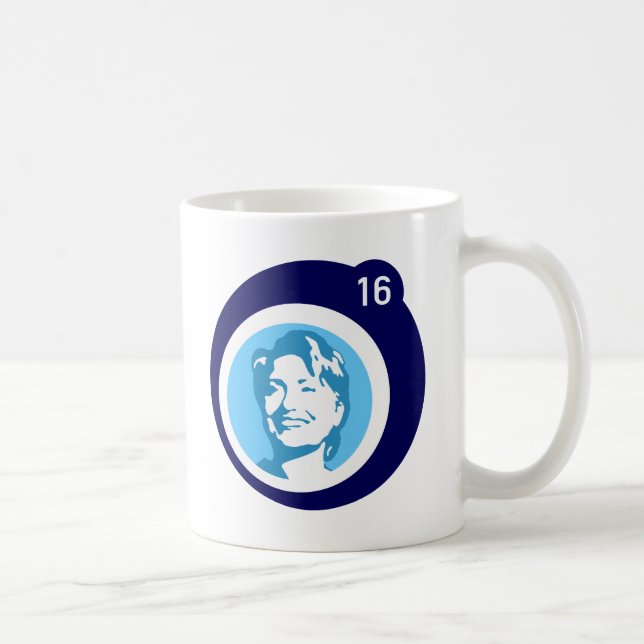hillary clinton blue bubble coffee mug (Right)