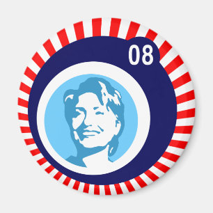 hillary clinton : blue bubbles : magnet