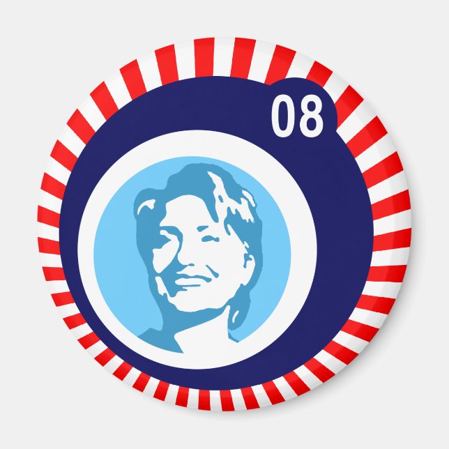 hillary clinton : blue bubbles : magnet (Front)