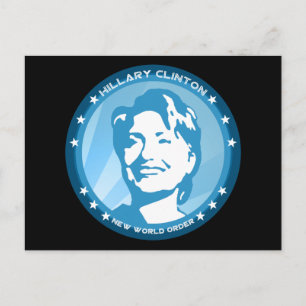 hillary clinton. blue rays : postcard