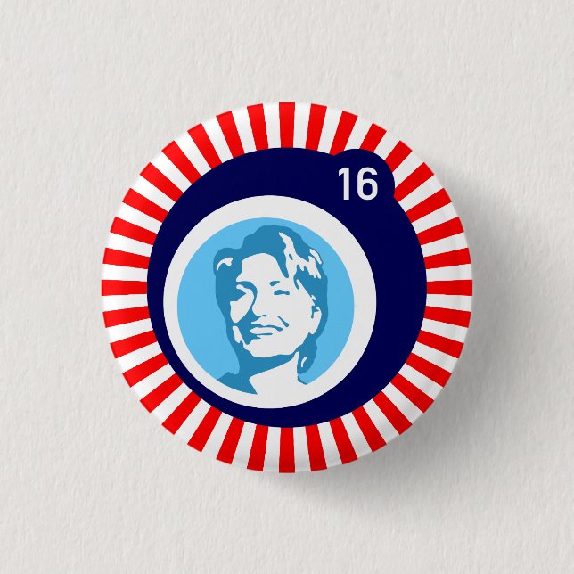 hillary clinton blueBubble redRays 3 Cm Round Badge (Front)