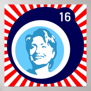 hillary clinton blueBubble redRays Poster