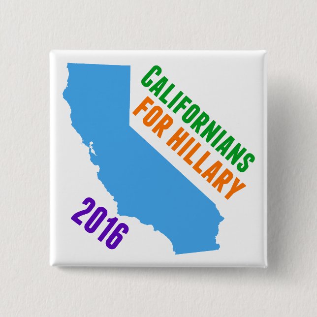 Hillary Clinton California 15 Cm Square Badge (Front)