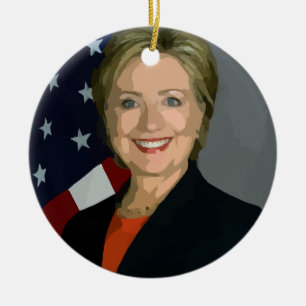 hillary clinton ceramic ornament