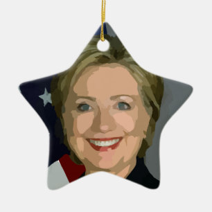 hillary clinton ceramic tree decoration