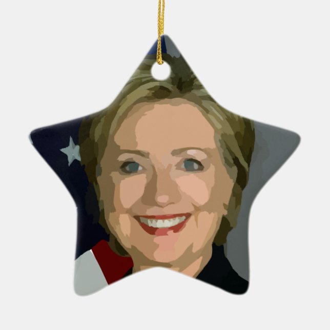 hillary clinton ceramic tree decoration (Front)