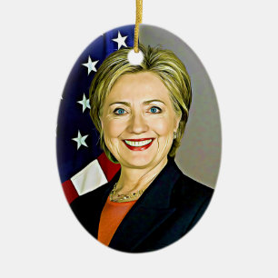 Hillary Clinton Digital Pop Art Christmas Ornament