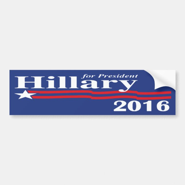 Hillary Clinton For President 2016 Bumper Sticker (Front)
