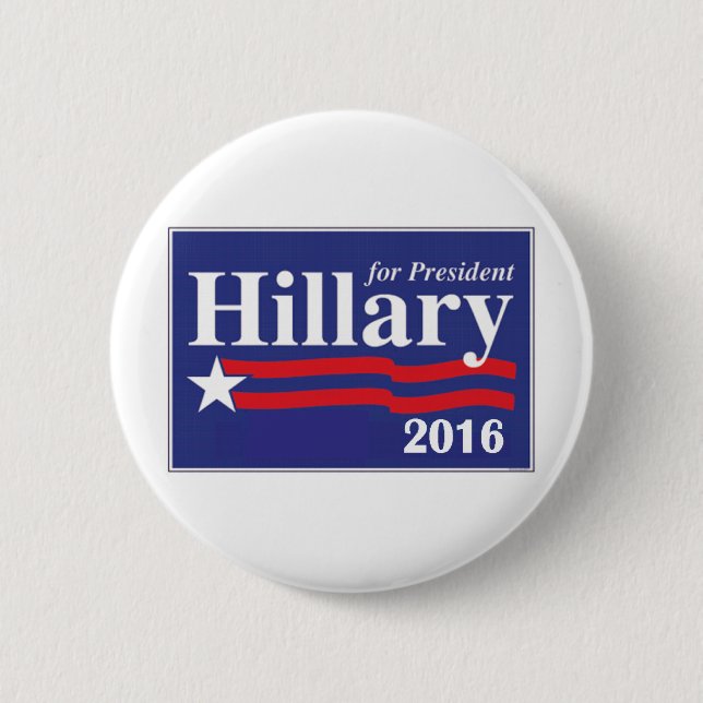 Hillary Clinton For President 2016 Button Pin (Front)