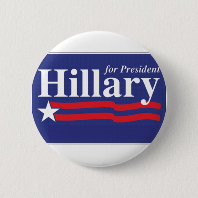 Hillary Clinton For President 2016 Button Pin (Front)
