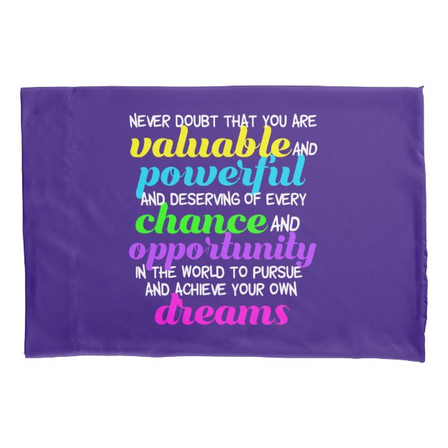 Hillary Clinton Inspirational Dreams Quote Pillowcase (Front)