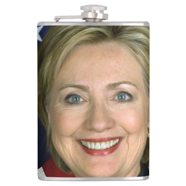 Hillary Clinton Official Portrait Hip Flask (Front)