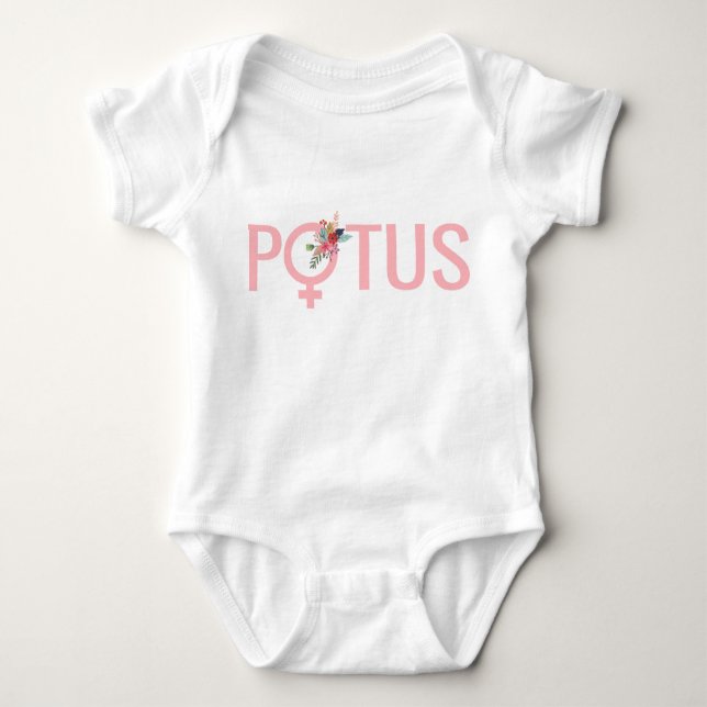 Hillary Clinton POTUS Baby| Feminist Baby Bodysuit (Front)