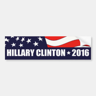 Hillary Clinton President 2016 American Flag Bumper Sticker