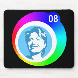 hillary clinton. rainbow bubbles. mouse pad