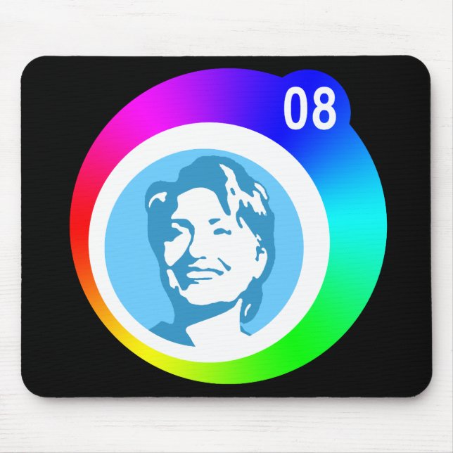 hillary clinton. rainbow bubbles. mouse pad (Front)