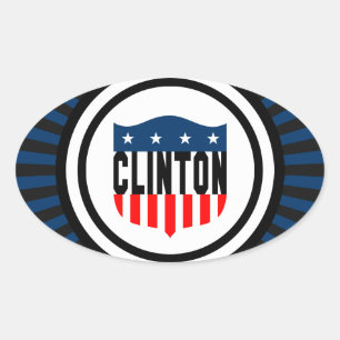 hillary clinton stars and stripes oval sticker