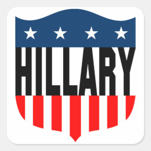 hillary clinton stars and stripes square sticker