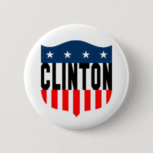 hillary clinton : stars & stripes : 6 cm round badge