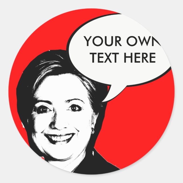 Hillary Clinton Talk Bubble Classic Round Sticker (Front)