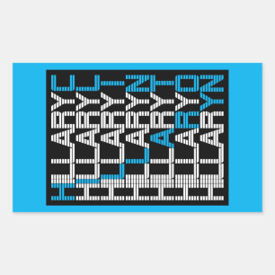 hillary clinton textual rectangular sticker