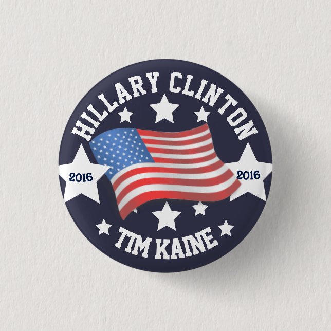 Hillary Clinton / Tim Kaine 3 Cm Round Badge (Front)