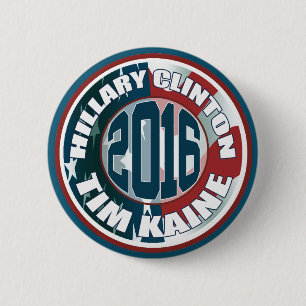 Hillary Clinton Tim Kaine in 2016 6 Cm Round Badge