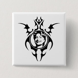 Hillary Clinton tribal design 15 Cm Square Badge