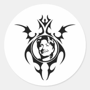Hillary Clinton tribal design Classic Round Sticker