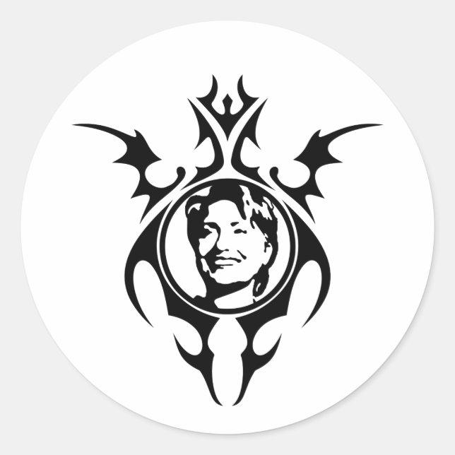 Hillary Clinton tribal design Classic Round Sticker (Front)