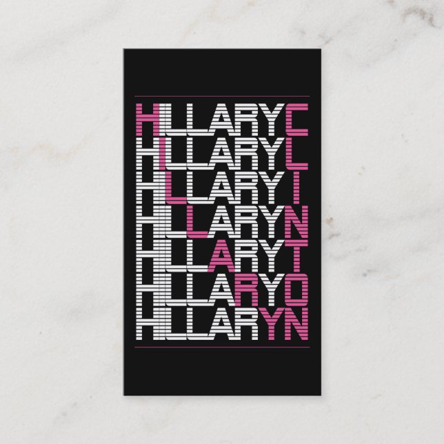 hillary clinton type stack business card (Front)