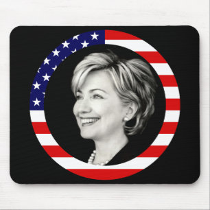 hillary clinton. us flag. picturesque. mouse pad