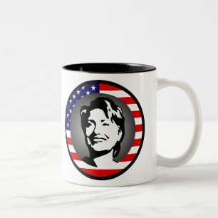 hillary clinton us flag Two-Tone coffee mug
