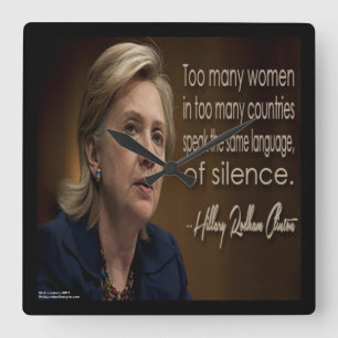 Hillary Clinton & Women R Silent Quote Wall Clock