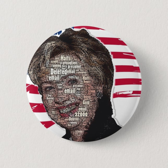 Hillary Email Scam Image 6 Cm Round Badge (Front)