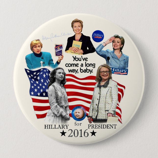 Hillary for President 2016 10 Cm Round Badge (Front)