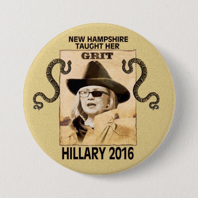 Hillary has Grit 7.5 Cm Round Badge (Front)