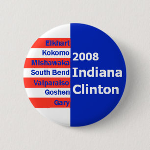 Hillary INDIANA Cities Button
