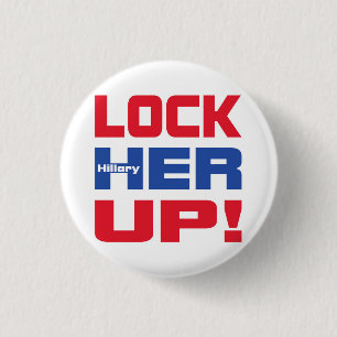 HILLARY LOCK HER UP 3 CM ROUND BADGE