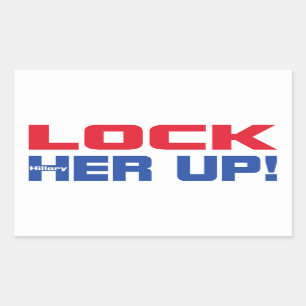 HILLARY LOCK HER UP RECTANGULAR STICKER