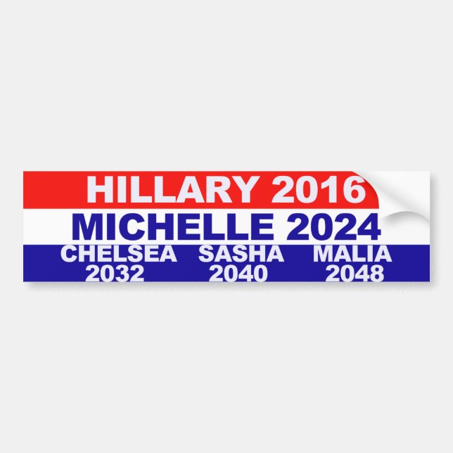 Hillary, Michelle, Chelsea, Sasha, Malia Bumper Sticker (Front)