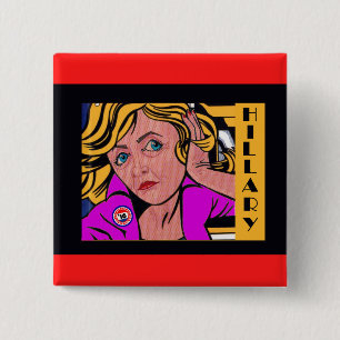 Hillary Rodham Clinton 15 Cm Square Badge