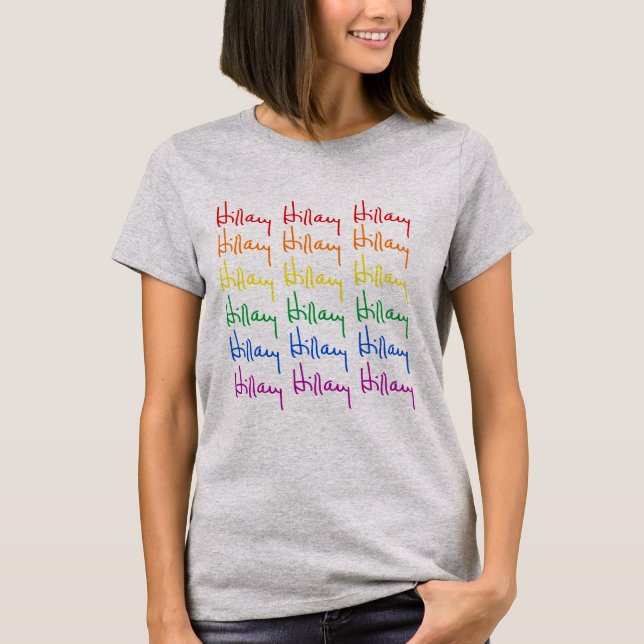 Hillary Signature Pride - Rainbow Colours - LGBT T-Shirt (Front)