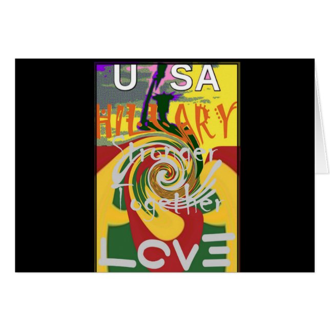 Hillary USA President Stronger Together red golden (Front Horizontal)