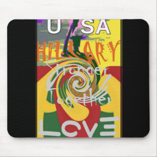 Hillary USA President Stronger Together red golden Mouse Pad