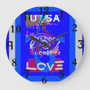 Hillary USA President Stronger Together spirit Large Clock