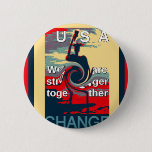 Hillary USA we are stronger together 6 Cm Round Badge