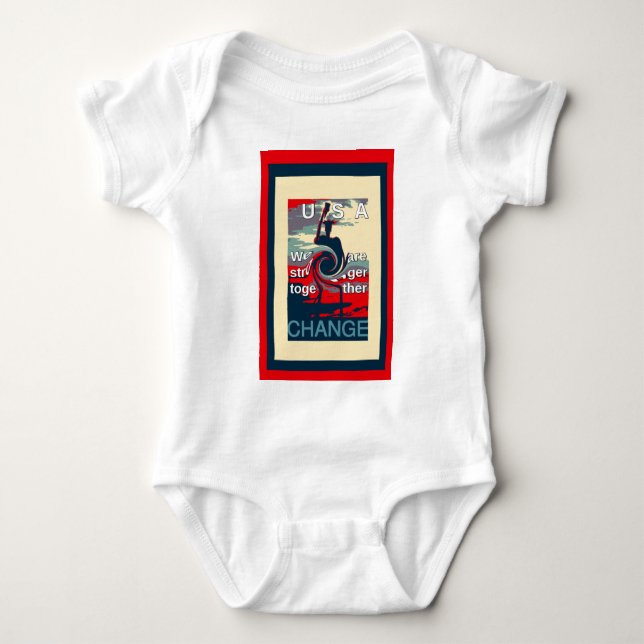Hillary USA we are stronger together Baby Bodysuit (Front)