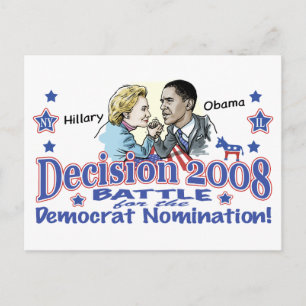 Hillary vs. Obama Postcard